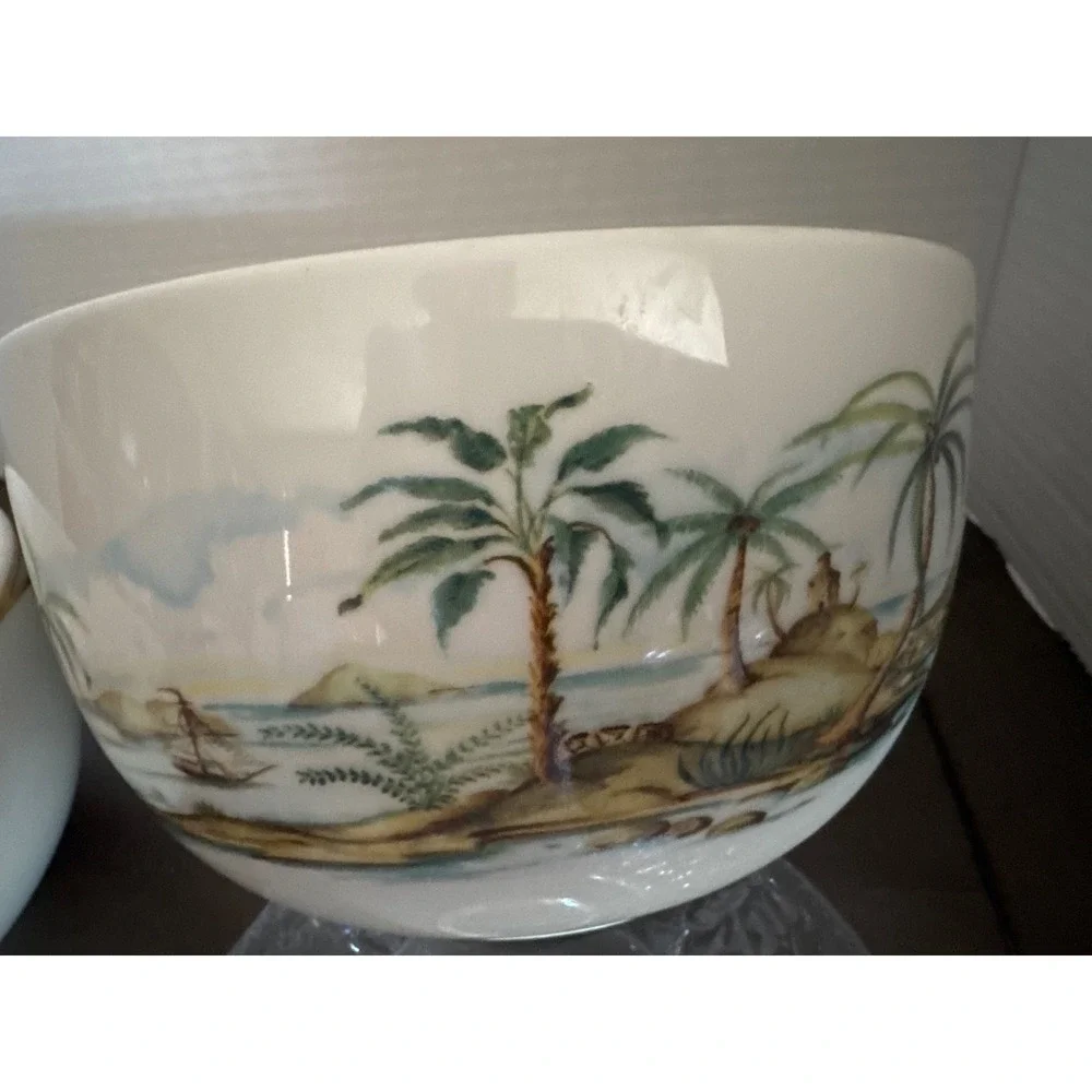 Lenox British Colonial Collection Chuck Fischer Tropical Palm Tree China Bowl
